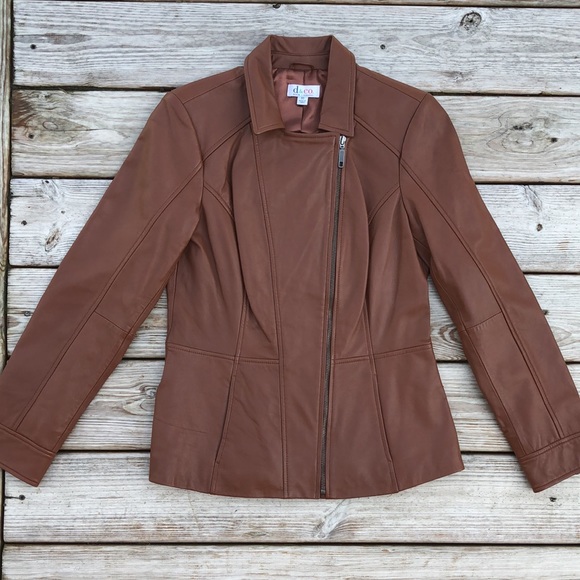 NWOT! - D & CO. 100% Genuine Lamb Leather Moto Jacket - Picture 7 of 11